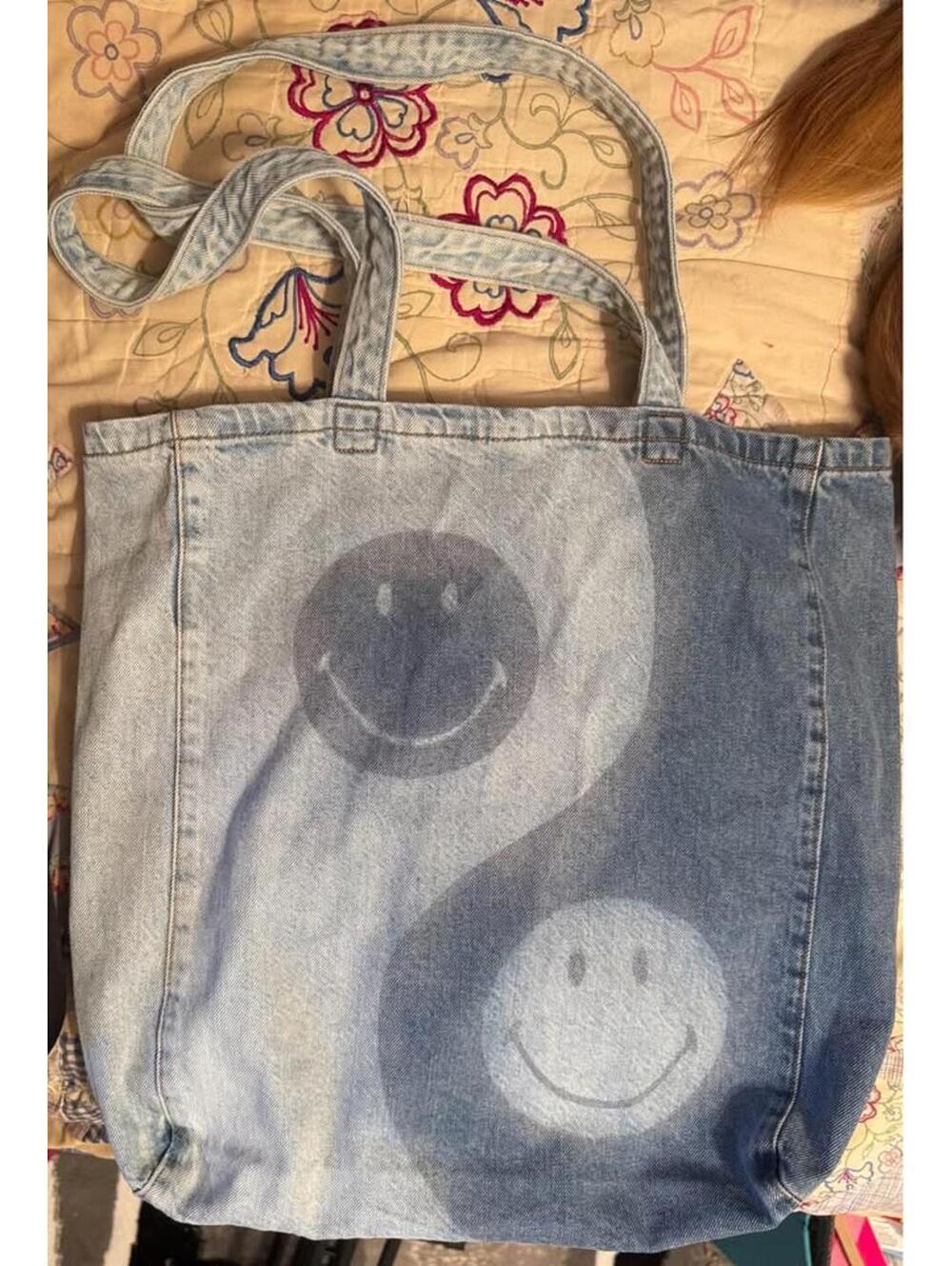 American Eagle Denim Smiley Shoulder Bag